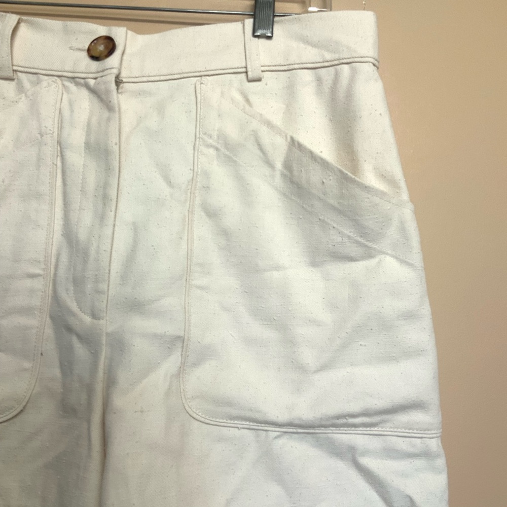 Sezane Alberello Ecru Shorts FR 42 Size 10  New - Picture 6 of 12